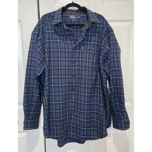 Vtg Polo Ralph Lauren Mens Barlowe Button Up Shirt Size XL Plaid Wool 90s Grunge - Picture 1 of 11